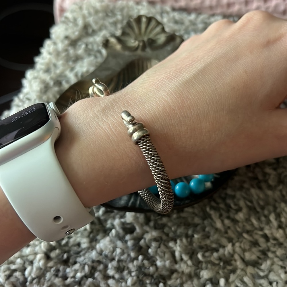 Vintage Sterling Braided Bracelet Cuff - Picture 3 of 3